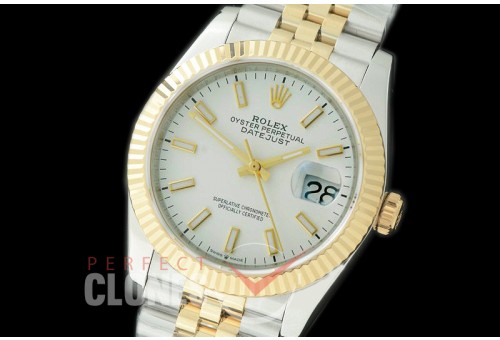 R36DJT-501F BP Datejust 36 126233 SS/YG Fluted/Jubilee 2019 White Sticks A-2824
