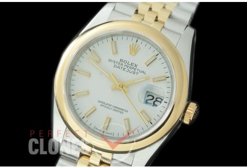 R36DJT-501S BP Datejust 36 126233 SS/YG Smooth/Jubilee 2019 White Sticks A-2824