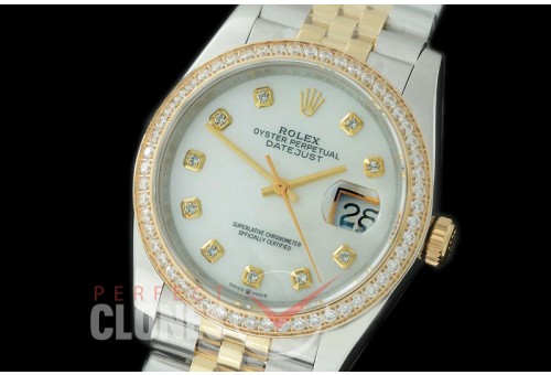 R36DJT-517Y 126283RBR SS/YG Diam/Jubilee 2019 MOP White Diamond A-2824