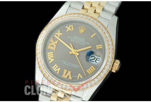 R36DJT-528Y 126283RBR SS/YG Diam/Jubilee 2019 Dark Rhodium Grey Roman-Diam A-2824