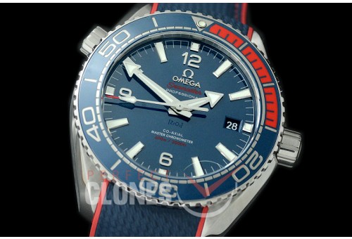 0 OMCPO435-035R XF PyeongChong 2018 Winter Olympics Seamaster Planet Ocean 43.5mm Blue SS/RU VS 8900 Superclone 