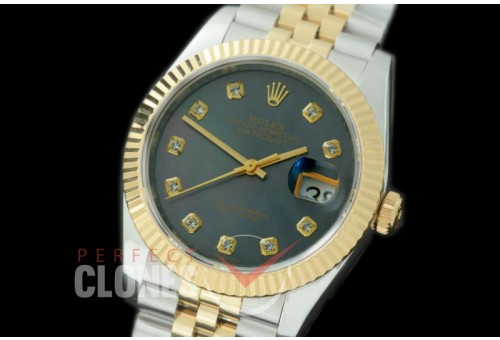 R36DJT-518F BP Datejust 36 126233 SS/YG Fluted/Jubilee 2019 MOP Black Diam A-2824