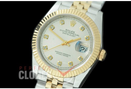 R36DJT-511F BP Datejust 36 126233 SS/YG Fluted/Jubilee 2019 Silver Diam A-2824