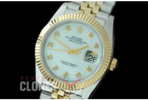R36DJT-517F BP Datejust 36 126233 SS/YG Fluted/Jubilee 2019 MOP White Diam A-2824