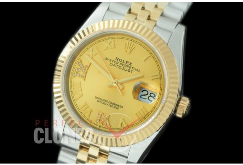 R36DJT-527F BP Datejust 36 126233 SS/YG Fluted/Jubilee 2019 Gold Roman/Diam A-2824
