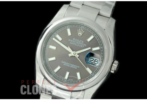 R36DJS-374S GMF 126234 SS/SS Smooth/Oyster Dark Rhodium Grey Sticks SA 3135 904L Steel 