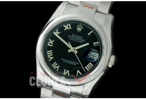 R36DJS-392S GMF 126234 SS/SS Smooth/Oyster Black Roman SA 3135 904L Steel 