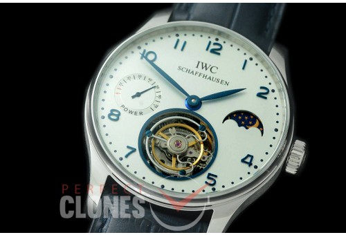 0 IWPTB00032 Portugese Tourbillon Handwind SS/LE White-Blue Asian Flying Man Tourbillon