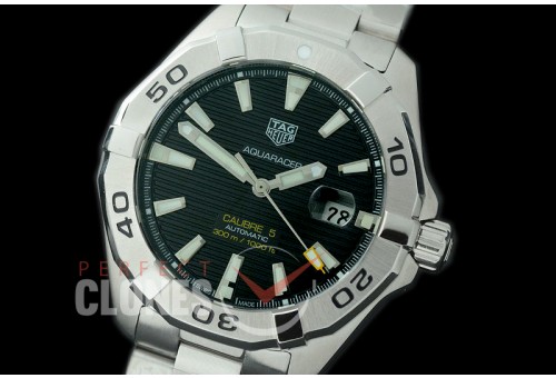 0 0 TGAQ00502 Aquaracer Calibre 5 SS/SS Black Asian 2813