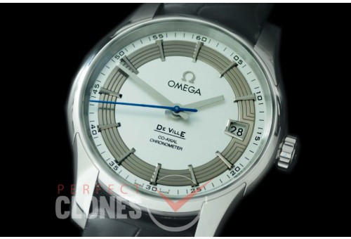 0 0 0 OMDEV-HV-101S XF/VSF Deville Hour Vision Date Automtaic SS/LE White VS Cal 8500 Superclone - Croc Leather Strap Black 