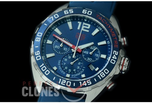 0 0 TGF1-00058R Formula 1 Chronograph SS/RU Blue OS 10 Qtz