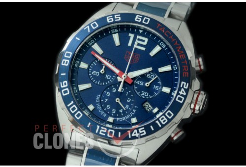 0 0 TGF1-00058C Formula 1 Chronograph SS/CER/SS Blue OS 10 Qtz