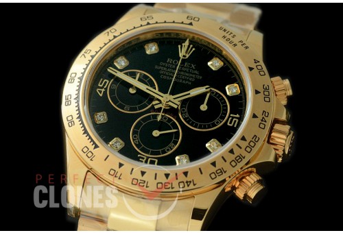 RLDTN-18K-112 116508 18K Full Wrapped Daytona Black Diam A-7750/4130
