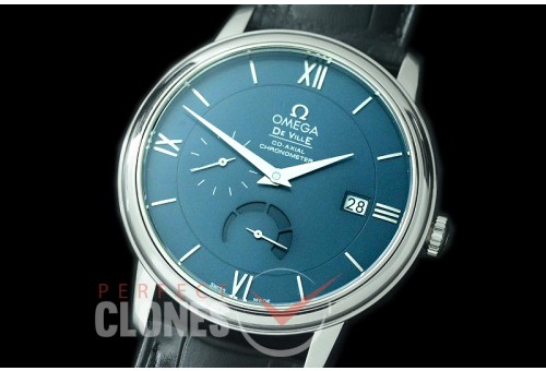 0 0 0 OMDEV-PR-103 ZF Deville Date/Power Reserve Automatic SS/LE Blue Asian Clone Cal 2627 PR Movt 