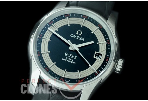 0 0 0 OMDEV-HV-102S XF/VSF Deville Hour Vision Date Automtaic SS/LE Black VS Cal 8500 Superclone - Croc Leather Strap Black 