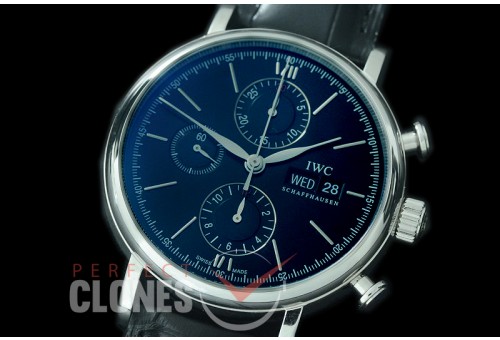 0 0 0 IWPT-103 IW391007 Portofino Chronograph Classic SS/LE Black A-7750 