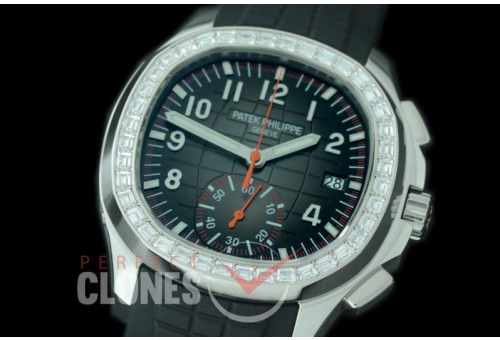PPAQC-5968-101D2 Aquanaut Chronograph 5968A SS/SQDiam/RU Black A-7500