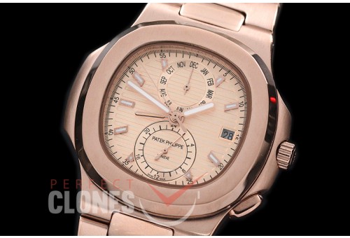 PPNTCC-135 Nautilus Calender Complications RG/RG Rose Gold Sticks Asian Customized Movt 