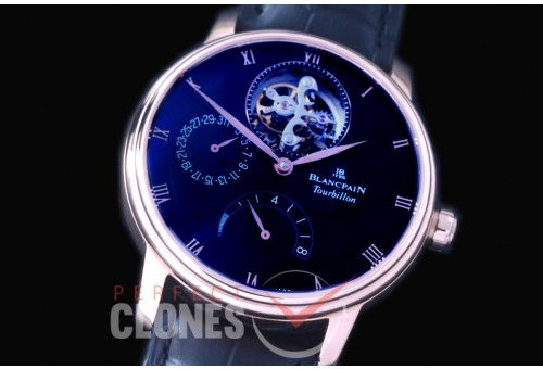 0 0 BP-VIL-142 Villeret Calendar / Power Reserve Tourbillon RG/LE Black Roman Flying Man Tourbillon 