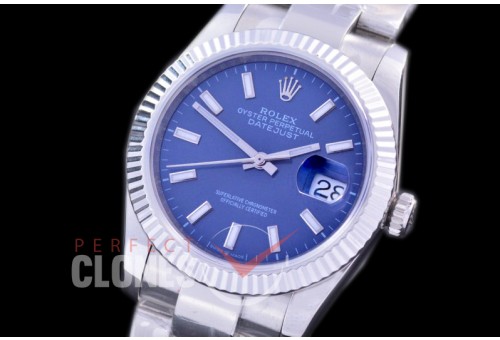 R36DJS-554 BP Datejust 36 126234 SS/SS Fluted/Oyster 2019 Blue Sticks A-2824
