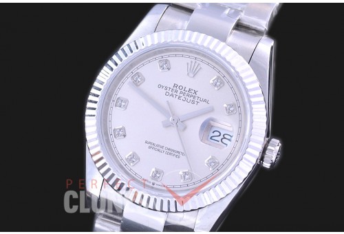 R36DJS-561 BP Datejust 36 126234 SS/SS Fluted/Oyster 2019 Silver Diamonds A-2824
