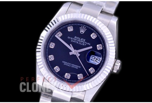 R36DJS-562 BP Datejust 36 126234 SS/SS Fluted/Oyster 2019 Black Diamonds A-2824