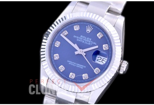 R36DJS-564 BP Datejust 36 126234 SS/SS Fluted/Oyster 2019 Blue Diamonds A-2824