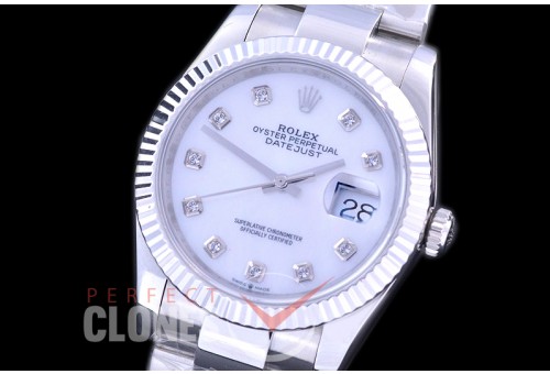 R36DJS-566 BP Datejust 36 126234 SS/SS Fluted/Oyster 2019 MOP White Diamonds A-2824