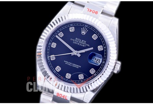 0 0 R41DJS-362F GMF 904L Steel 126334 Fluted/Oyster SS/SS Black Diamonds Asian 2824