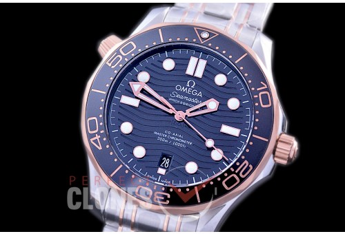 0 0 OM300M-008S 2019 Basel Seamaster Diver 300M SS/RG Black Asian 2824 Mod 8800 