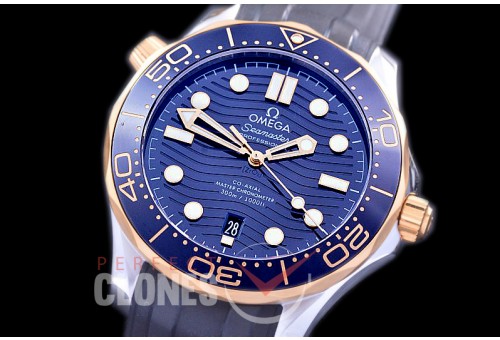 0 0 OM300M-008Y-R 2019 Basel Seamaster Diver 300M SS/YG/RU Black Asian 2824 Mod 8800 