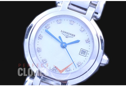 0 0 0 LG-PL-106 Prima Luna Ladies SS/SS White Diamonds Swiss Quartz 