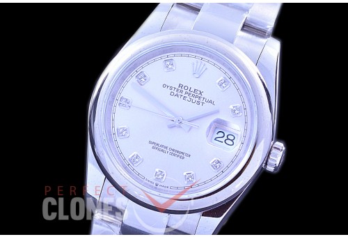 R36DJS-561S BP Datejust 36 126234 SS/SS Fluted/Oyster 2019 Silver Diamonds A-28