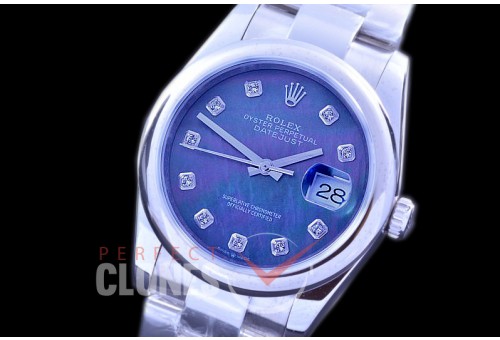 R36DJS-567S BP Datejust 36 126234 SS/SS Fluted/Oyster 2019 MOP Black Diamonds A-28