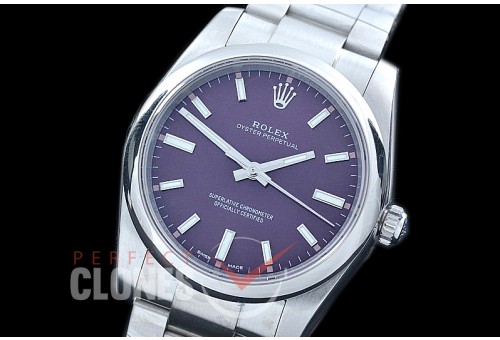 RLOY00502 ANF Ladies Osyter Perpetual 34mm 114200 SS/SS Red Grape A-2824