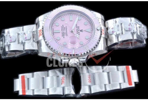 0 0 0 RLS-SP-023 GMF Pink Skull Special Edition 904 Steel Submariner 116610 SS/SS Pink A-2836