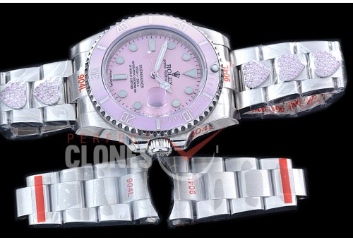 0 0 0 RLS-SP-024 GMF Pink Hearts Special Edition 904 Steel Submariner 116610 SS/SS Pink A-2836