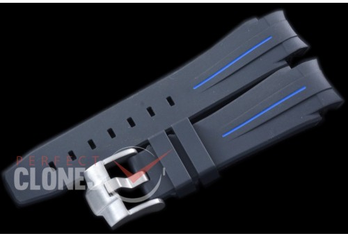 0 0 RLRU00081 Rubber B Black Rubber Strap 21/22 for Deepsea With Integrated Block c/w Insignia Buckle