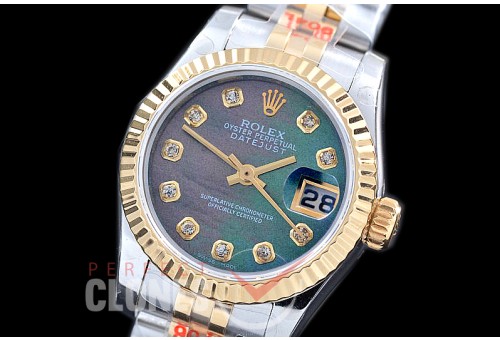 R26DJT-909 GMF 179173 SS/YG Fluted/Jubilee MOP Black Diam Swiss 2671 904L Steel 