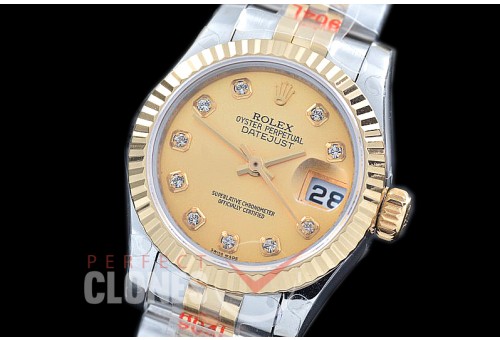 R26DJT-905 GMF 179173 SS/YG Fluted/Jubilee Gold Diam Swiss 2671 904L Steel 