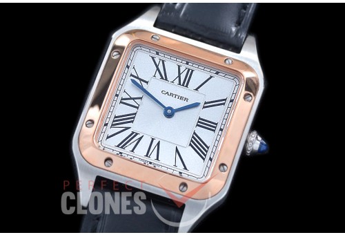 CAR-SD-111 V6F/XF/VSF 2019 Santos-Dumont Ladies SS/RG/LE White Swiss Quartz