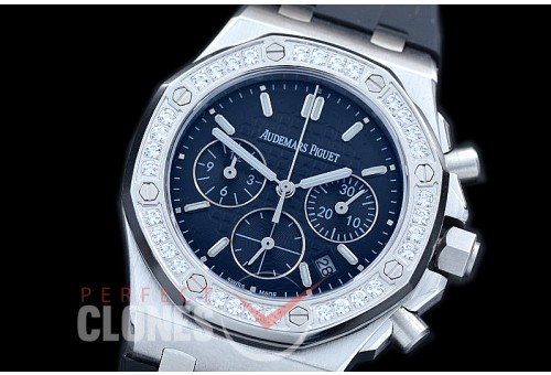 APROCL-317 Royal Oak Offshore Ladies 26231 SS/RU Black Sticks Jap Chronograph Quartz 
