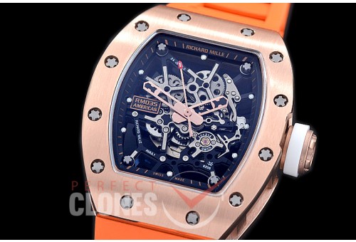 RM035-02-039C Rafal Nadal America Tourbilon Black RG/RU Skeleton Customized Movt
