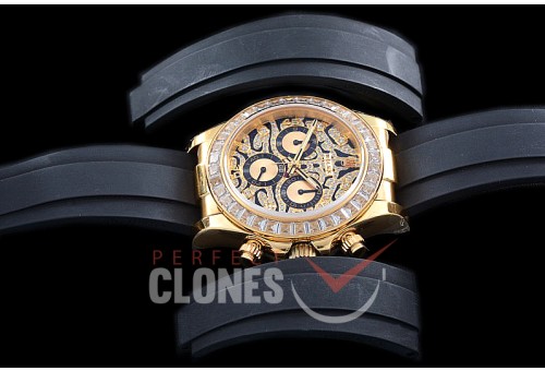 0 RLDFR00579R JHF Daytona 116508 RG/DIAM/RU Black Diamond Crested A-7750/4130