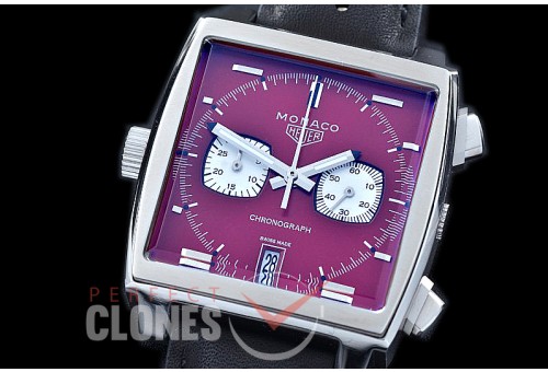 0 0 TGM00925 Monaco Classic SS/LE Maroon Red Jap OS20 Quartz Chrono