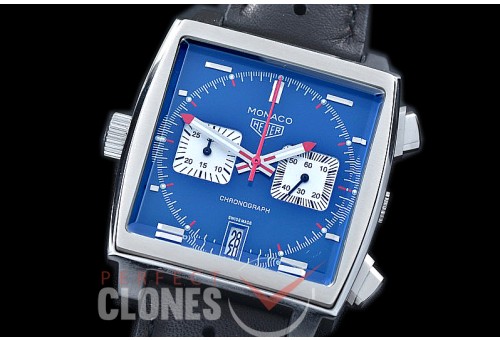 0 0 TGM00923 Monaco Classic SS/LE Blue Jap OS20 Quartz Chrono