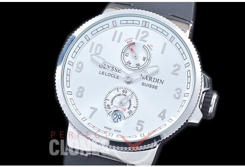 UNMM-111 Maxi Marine SS/RU White Numeral Asian PR Movt 