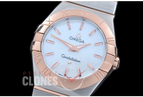 0 OMCON-28-201 Constellation Manhattan Quartz 28mm SS/RG White Sticks Swiss Quartz