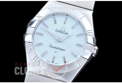 0 OMCON-28-101 Constellation Manhattan Quartz 28mm SS/SS White Sticks Swiss Quartz