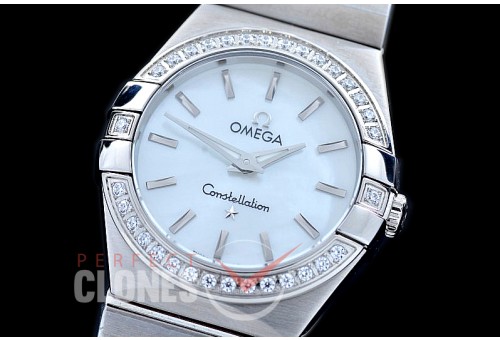 0 OMCON-28-101D Constellation Manhattan Quartz 28mm SS/SS White Sticks Swiss Quartz
